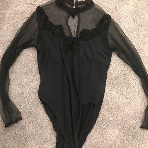 Black bodysuit with choker